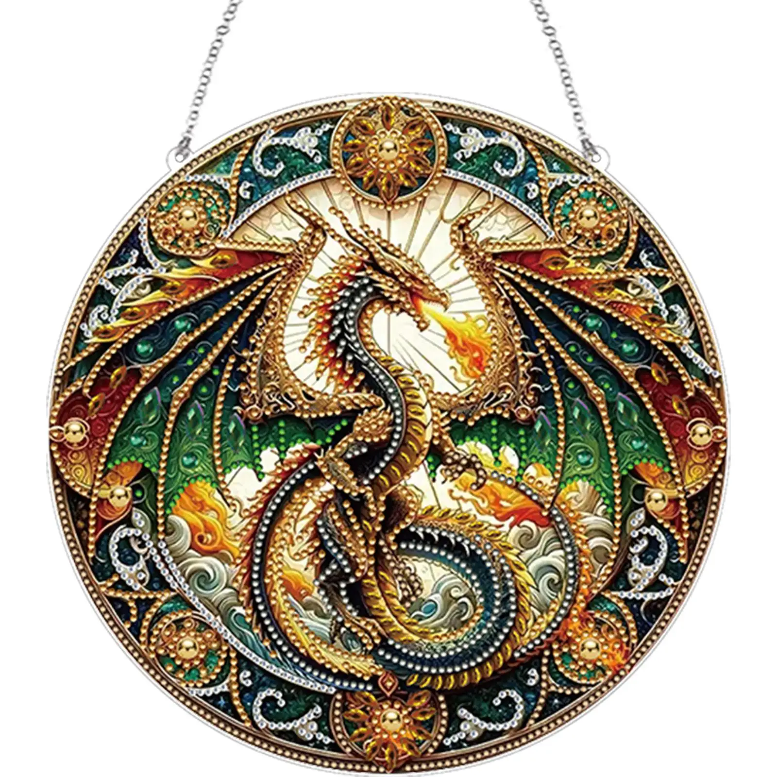 

Stained Glass Animal Rhinestone Diamond Art Window Pendants Suncatcher Diamond Painting Art Pendant for Garden Window Decor
