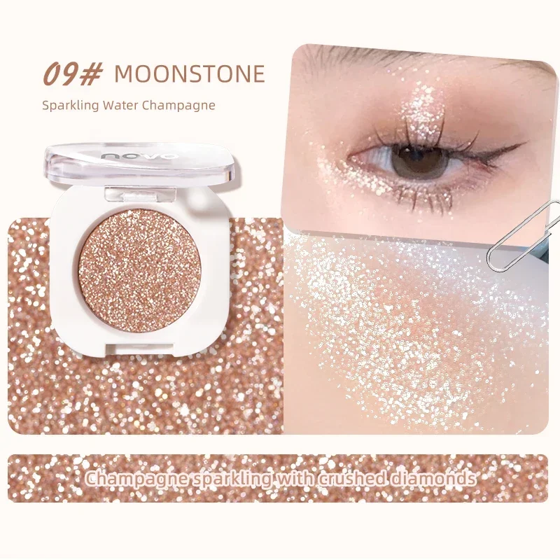 Diamant Zilveren Oogschaduw Blijvende Waterdichte Monochrome Glanzende Oogmake-Up Palet Glinstert Matte Grijze Roze Bruine Oogschaduw Cosmeti