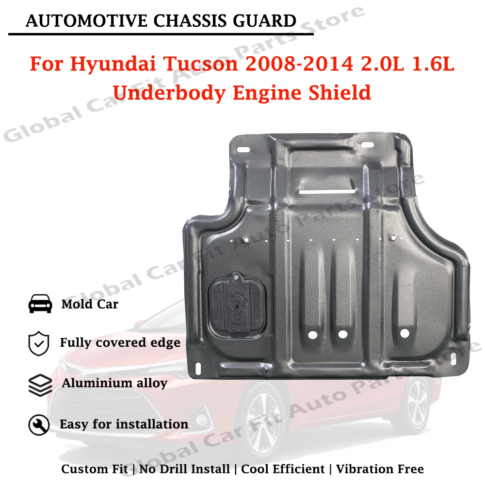 Engine Guard Lower Engine Cover Engine Skid Plate For Hyundai Tucson 2008-2014 Full Coverage Bottom Protector Splash Shield