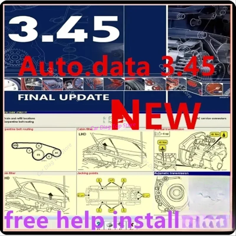 2026 hot sell newest  Auto Car Repair Software Auto.data 3.45 software update 2014 autodata 3.45 software Auto repair tool Data