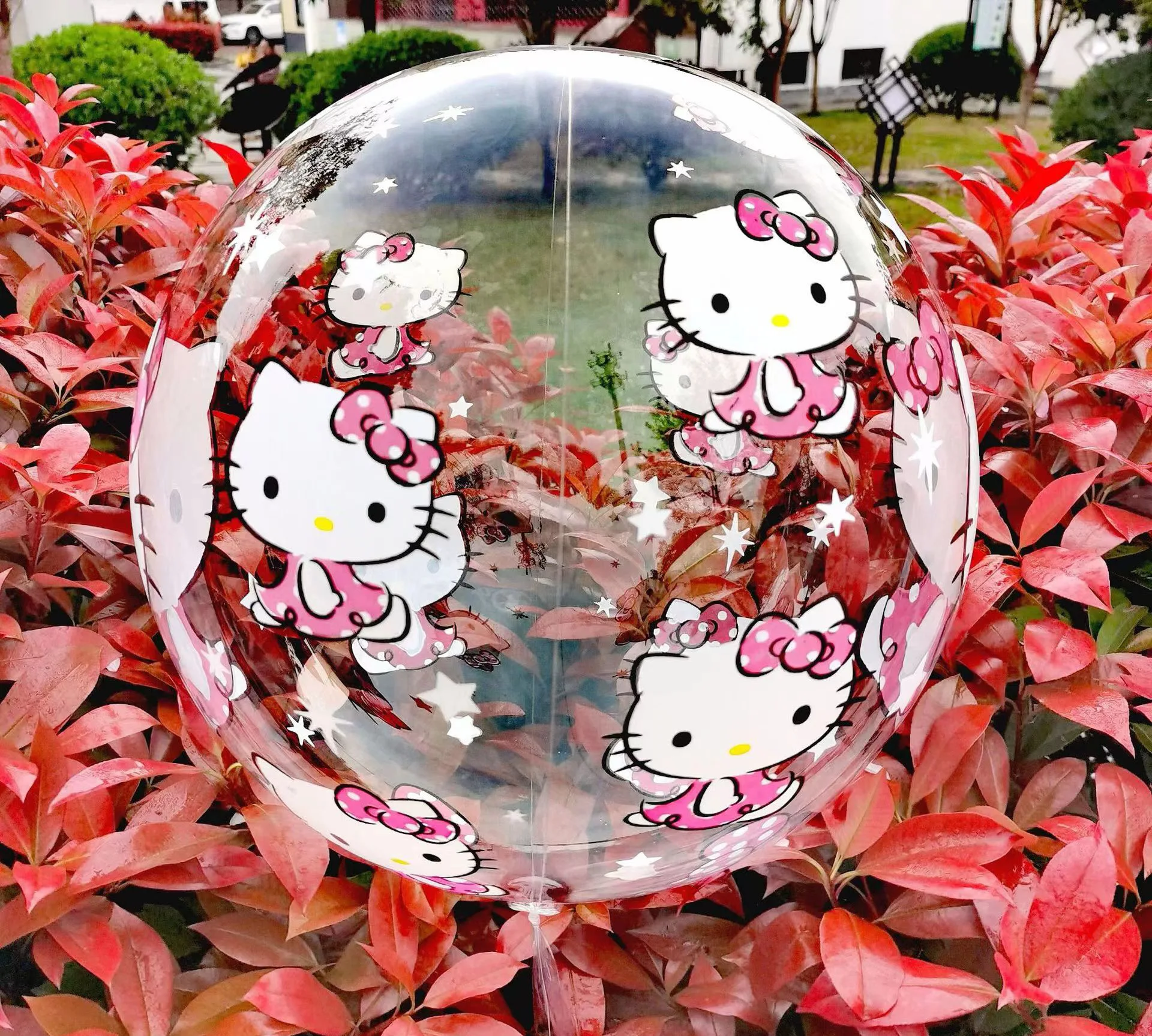 10Pcs Cute Sanrio Hello Kitty Kuromi Balloons 24Inch Circle Cartoon Balloon Children Birthday Party Supplies Room Decor Kid Gift