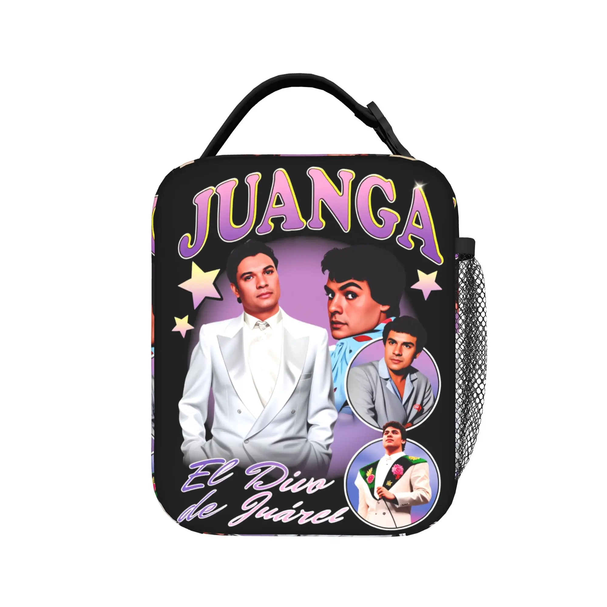 Bolsa de almuerzo con estampado gráfico de Juan Gabriel, lonchera portátil con cremallera, bolsa térmica personalizada para niños y oficina, bolsos térmicos de moda