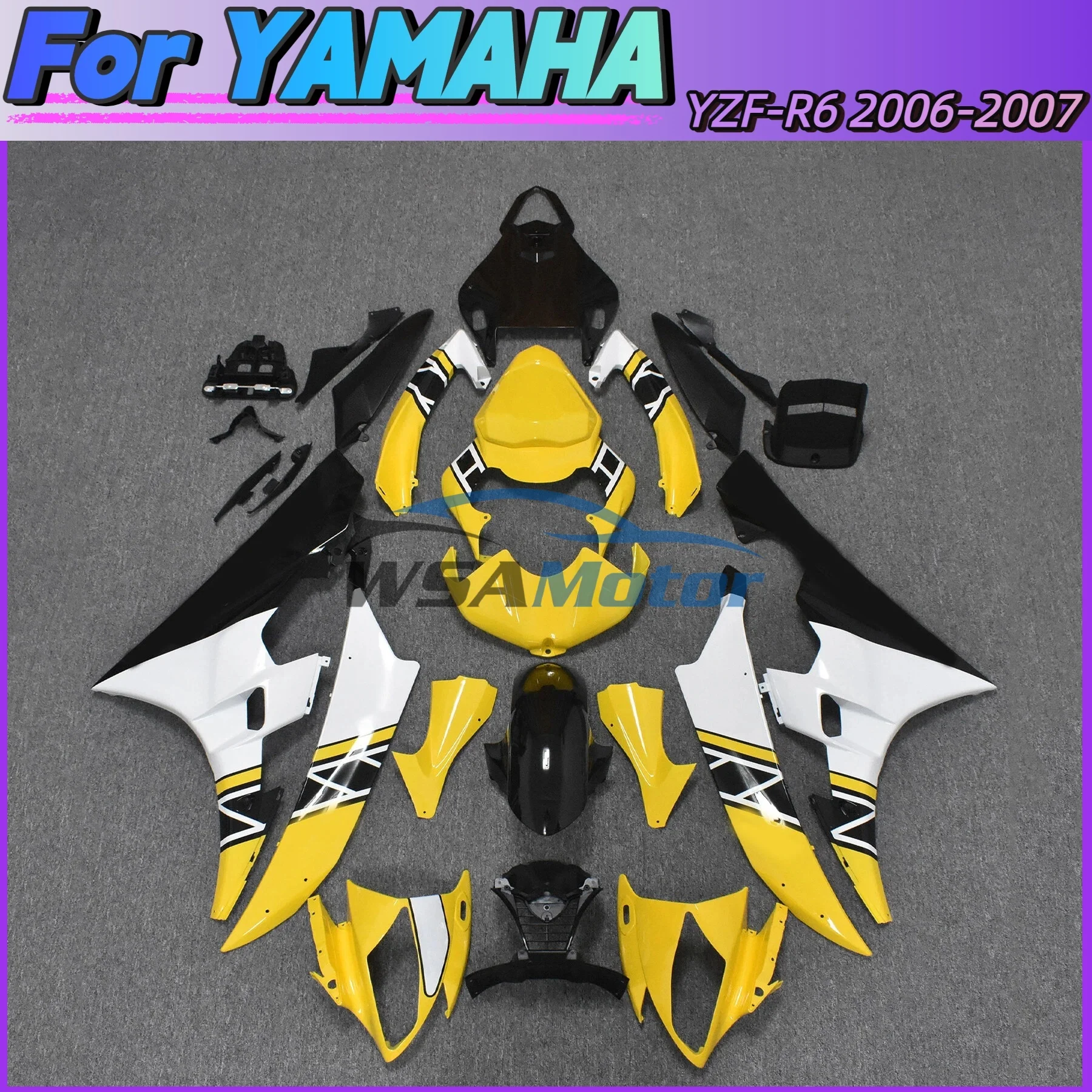 Pure Full Motorcycle Body Fairings Kit For Yamaha YZF R6 2006 2007 06 07