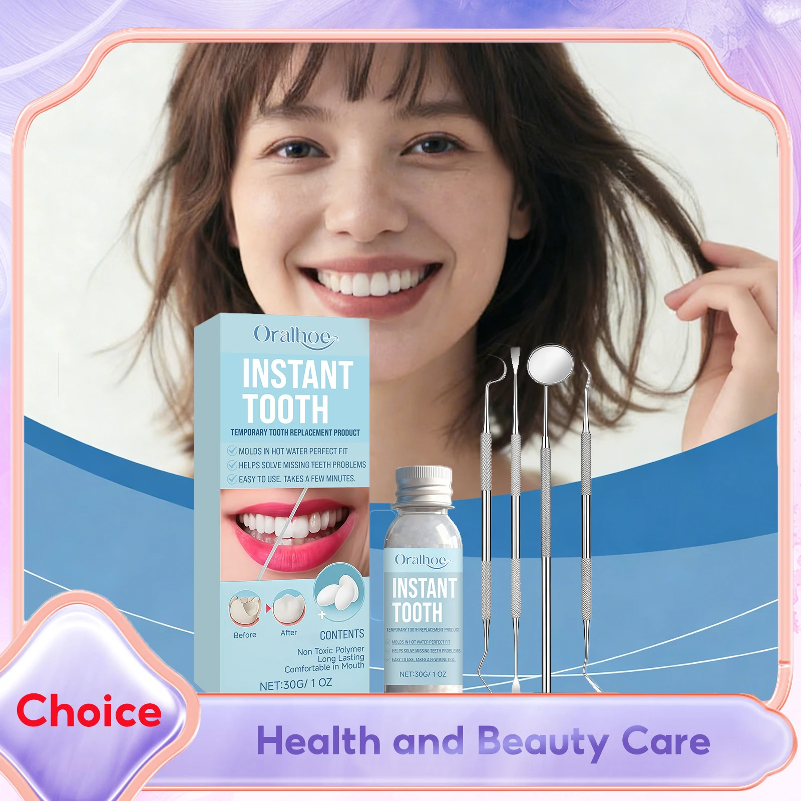 Temporary Dental Care Kit Shapeable Teeth Gaps Filling Missing Broken Solid Glue Confident Smile Strong Safe Tooth Clay Material