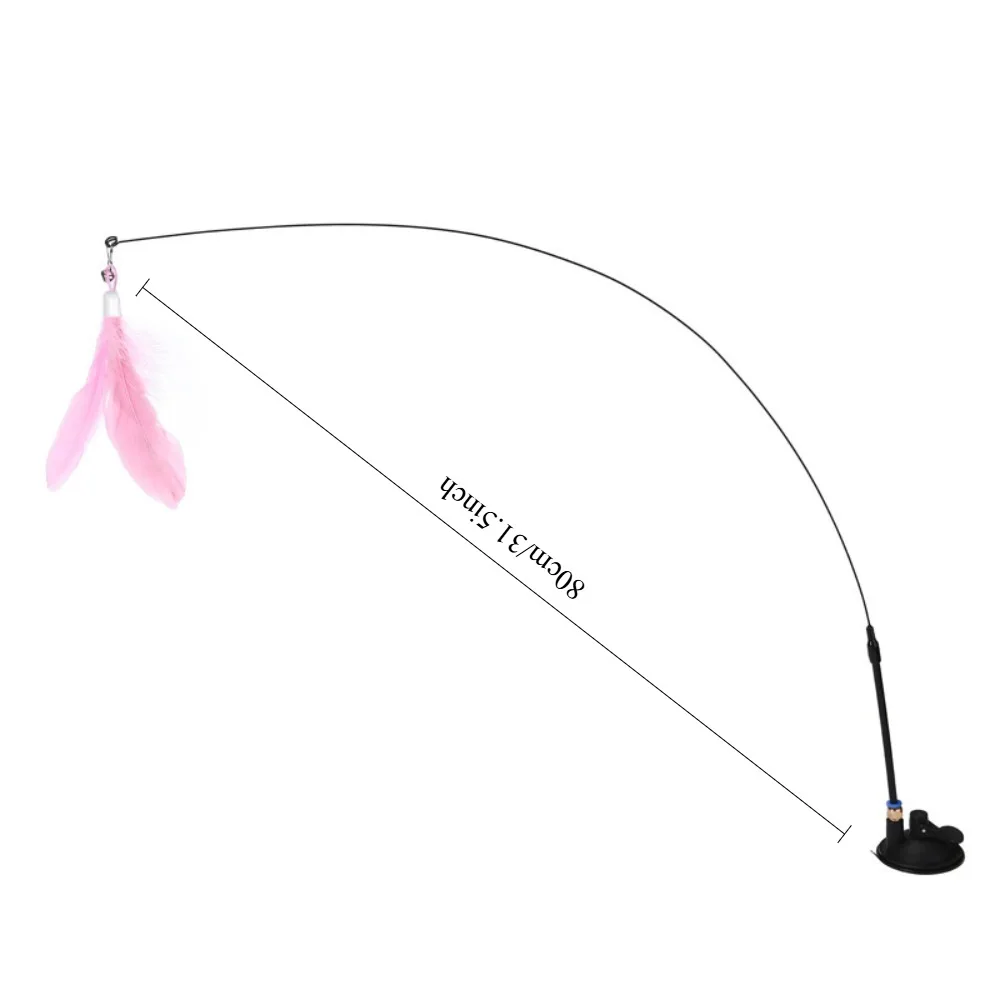 Strong Suction Cup Cat Wand Toy Long Rod Interactive Self-Play Bite-Resistant Toy for Cats to Relieve Boredom Pet Supplies