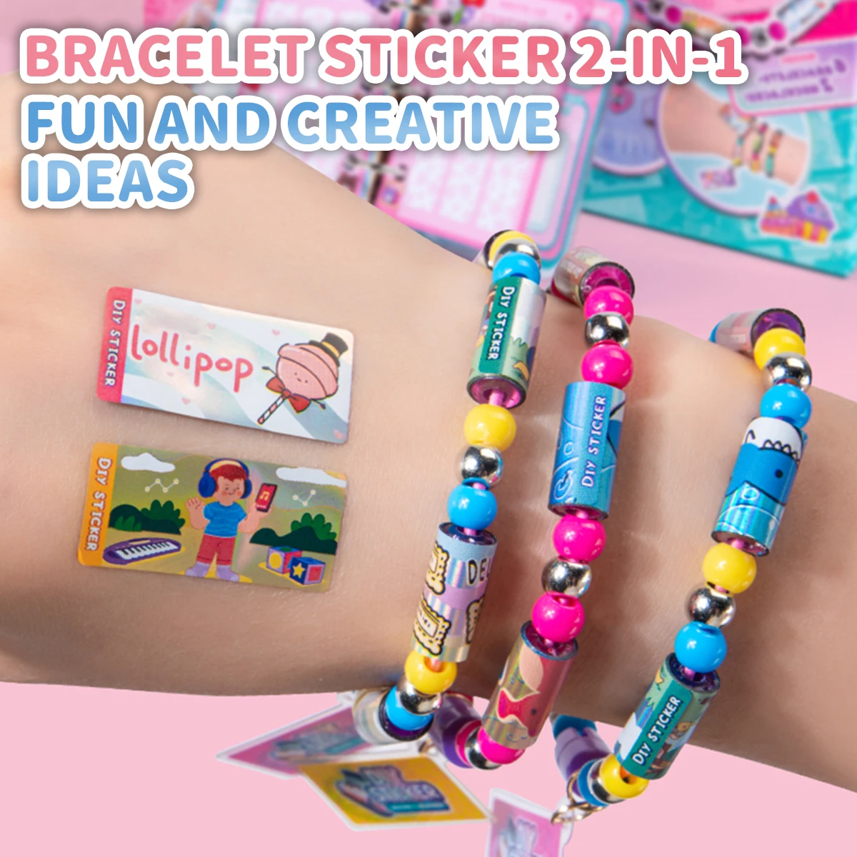 Hot And Popular New DIY Sticker Bracelets, Necklaces, Sticker Collection Books, Reusable For Mobile Phones, Bags, Cups, As Gifts