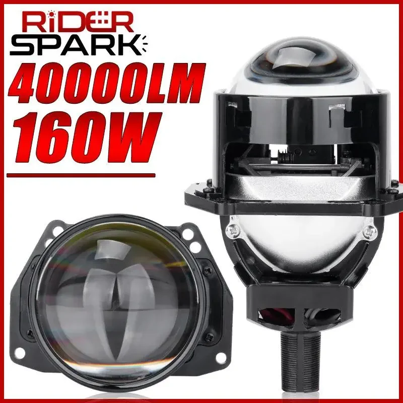 RIDERspark 160W 3.0 Bi LED Lenses with LED Angel Eyes Hella G5 3R H4 H7 9005 9006 Headlight Projector LHD RHD Car Light Retrofit