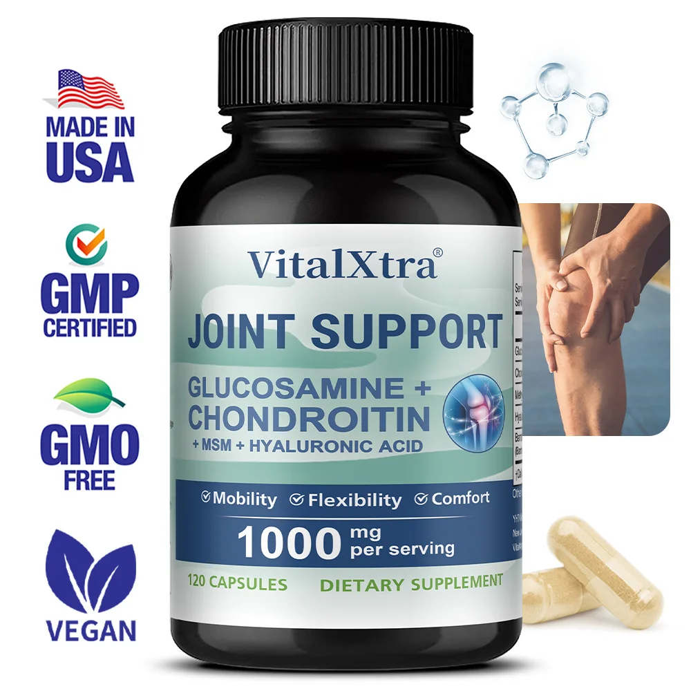 Glucosamine Chondroitin MSM Capsules, Supports Healthy Joint, Cartilage and Connective Tissue, Promotes Joint Flexibility