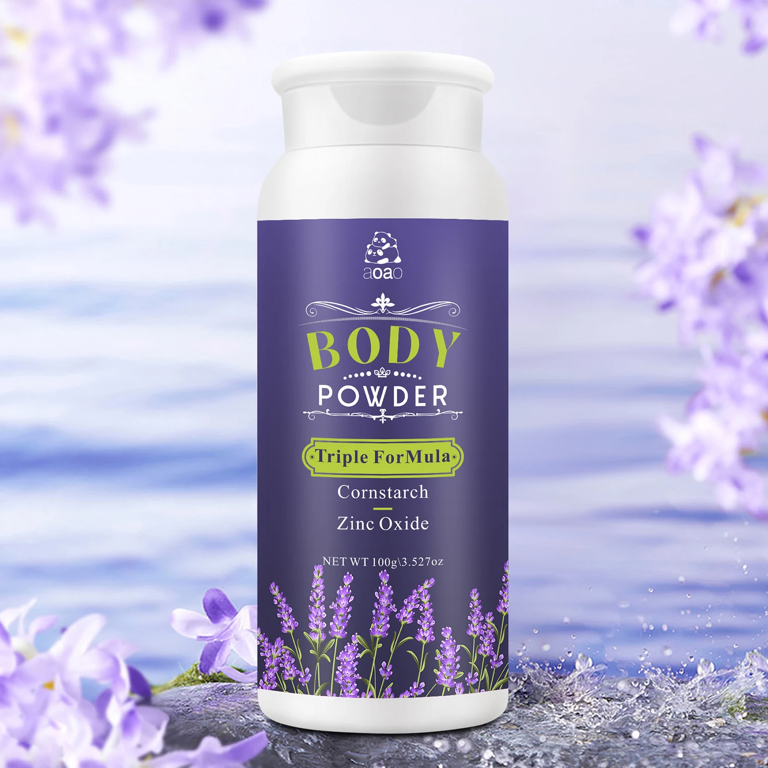 

Lavender Body Powder with Corn Starch and Zinc Oxide, Refreshing Scent