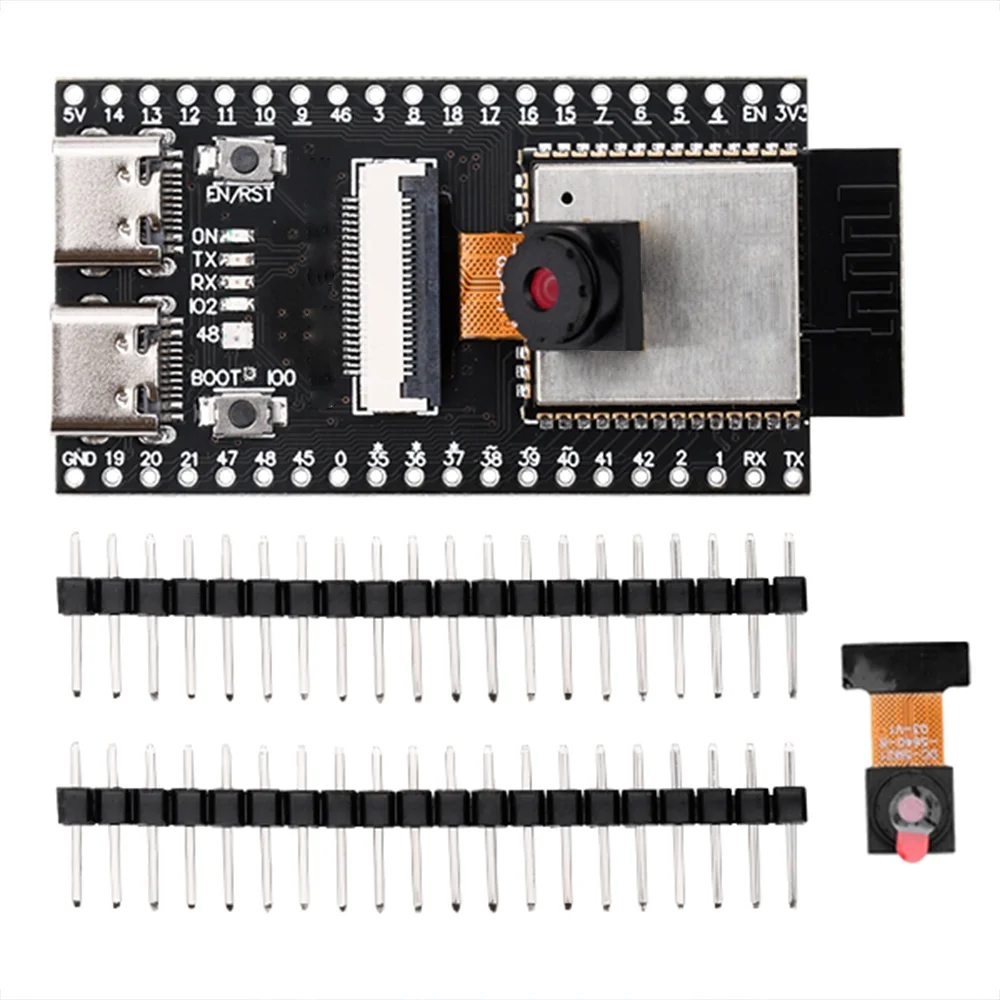 ESP32-S3 Development Board WiFi Bluetooth Module Dual Type-C with OV2640/OV5640/OV3660 Camera On-board Antenna for IoT Projects