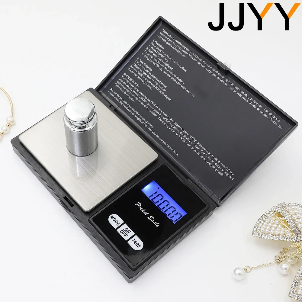 

JJYY Accurate Gold Electronic Jewellery Scale 500g/0.01g Accuracy Mini Scale Portable Herbal Weighing Pocket Scale