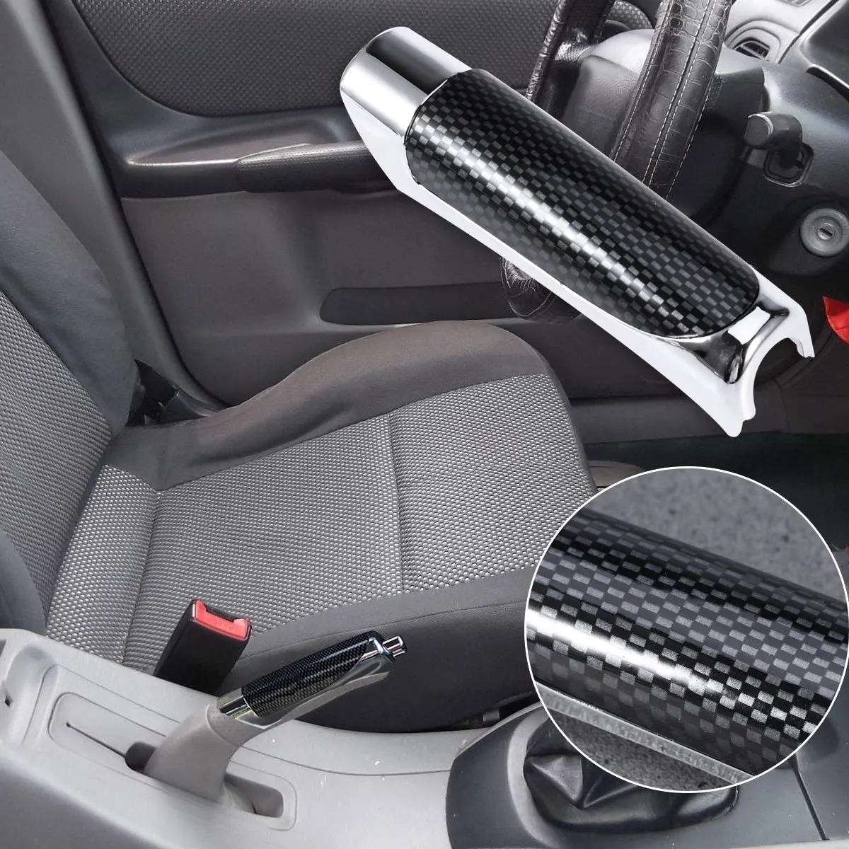 

Premium ABS Carbon Fiber Hand Brake Grips Exquisite Craftsmanship Durable Non-Fade Car Accessory Styling Car Accessory