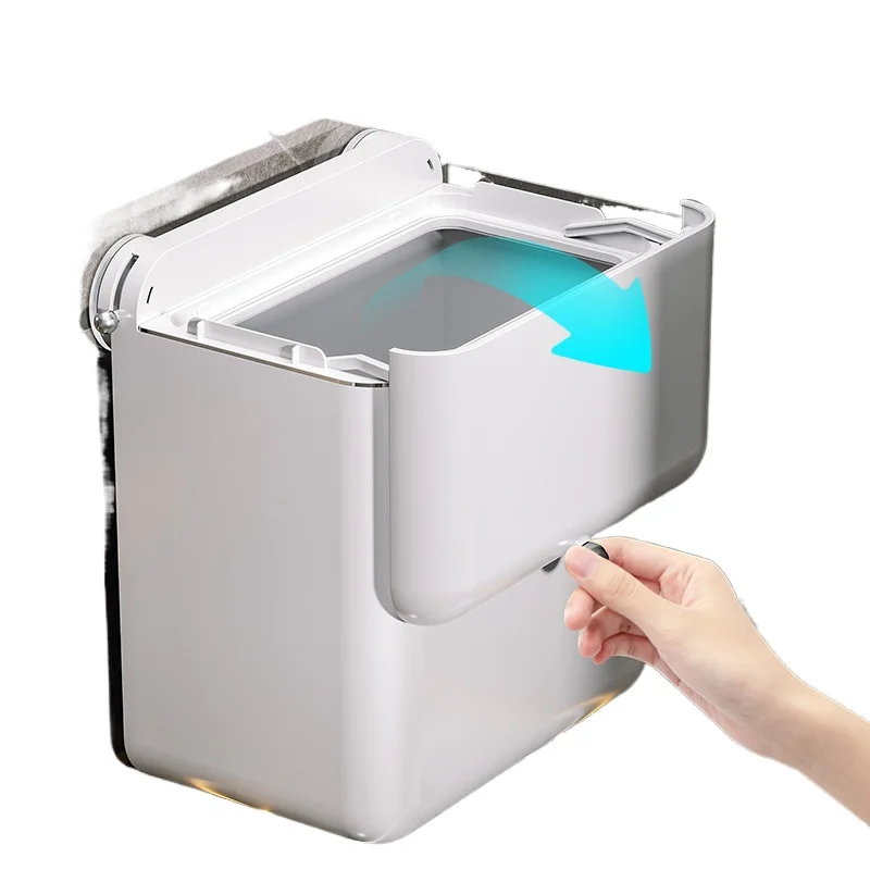 Trash can, household suction cup type, no drilling required, with lid, large-caliber style, strong load-bearing capacity
