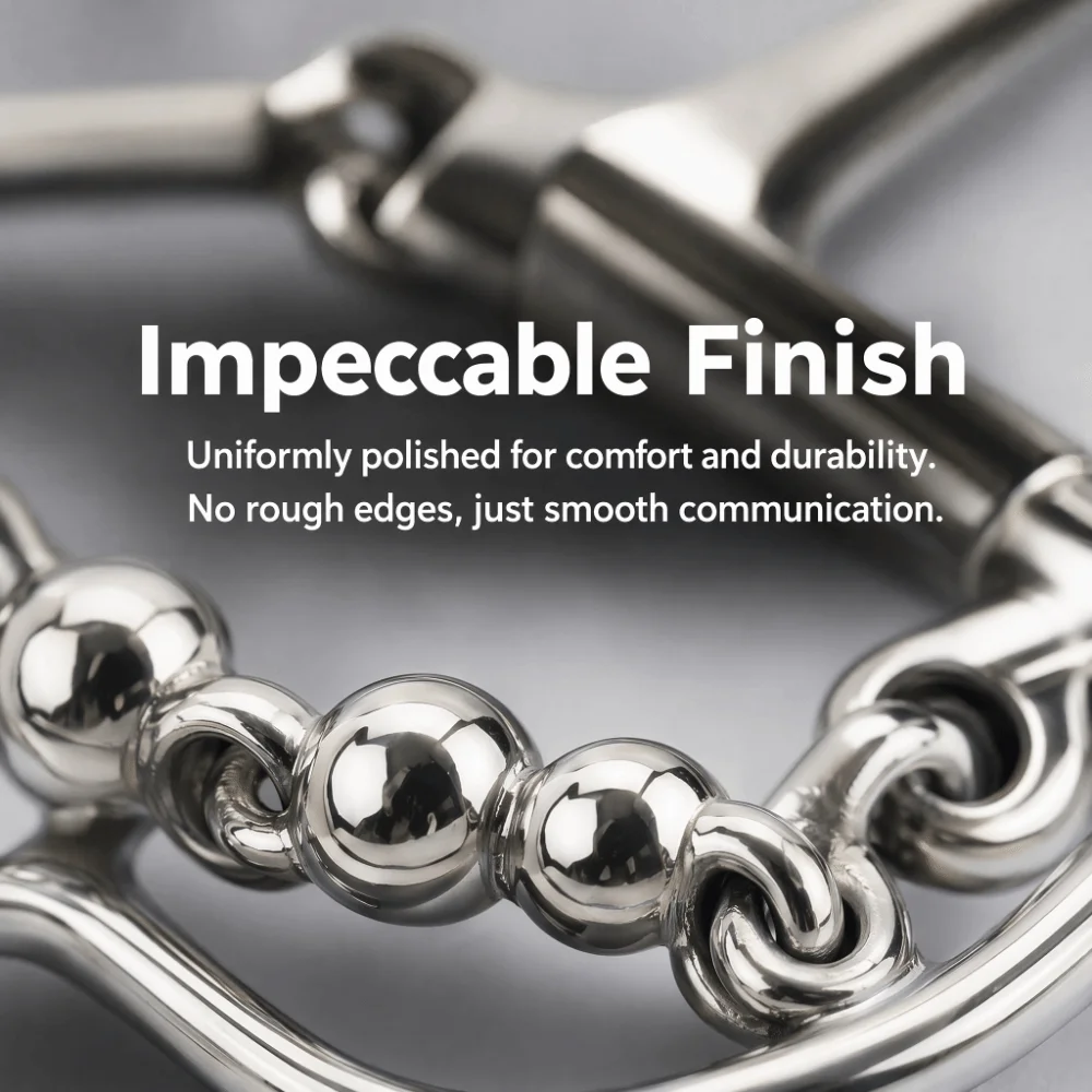 stainless-steel-full-cheek-snaffle-bit-ball-chain-design-smooth-surface-horse-riding-bit-portable-135mm-length