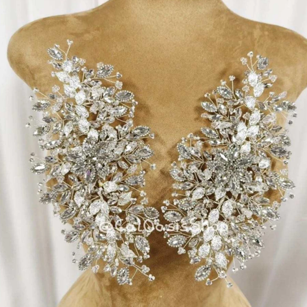 DZ274 Rhinestone Crystal Patch Collar Dress Decoration Wedding Dress Diy Accessories Fashion Clothing Appliques