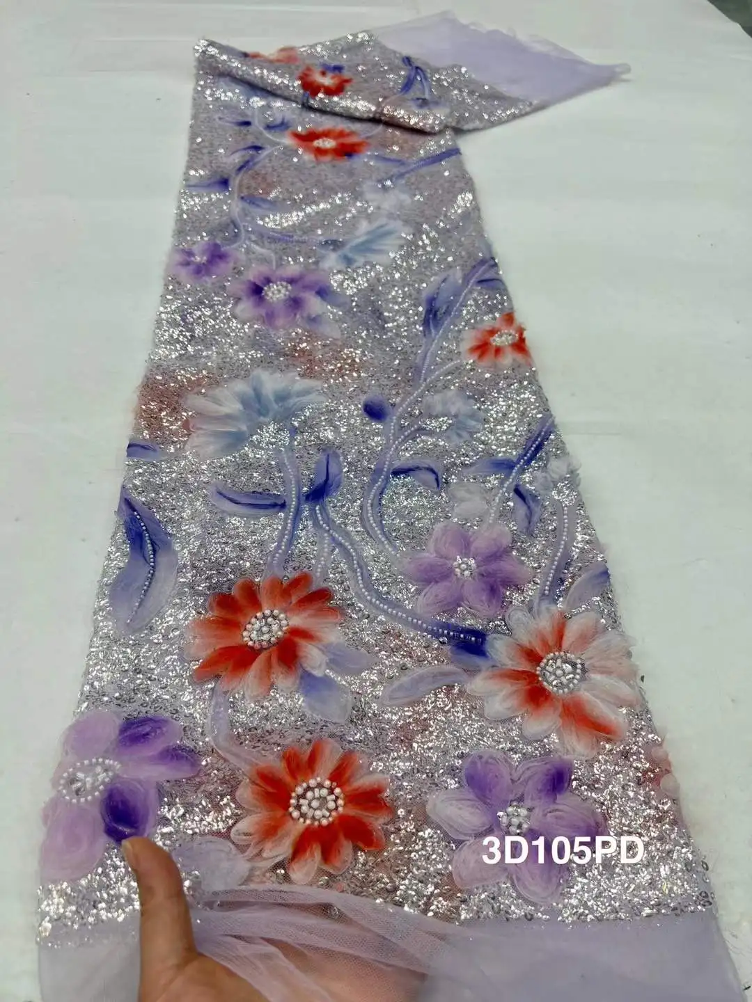 New African Lace Fabric 2025 High Quality Beads Lace Embroidered Brocade Lace French Tulle Lace Fabric For Nigerian Party Dress