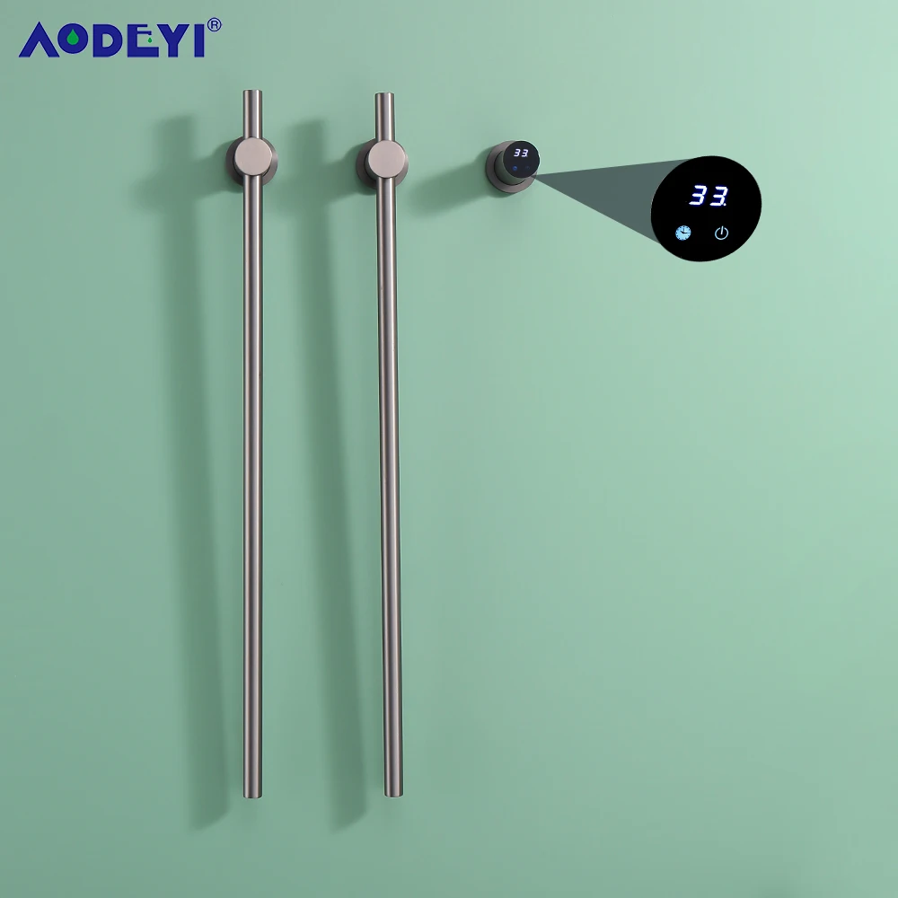 Electric Heated Towel Rack with Timer Wall Mounted Bathroom Towel Warmer Rail Touch Control Timer WiFi Energy Saving