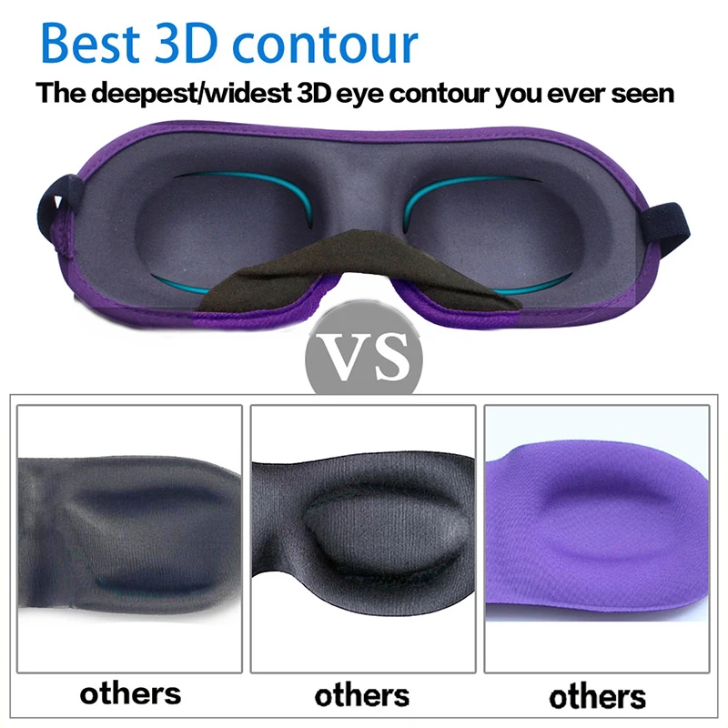 3D Sleeping Mask Block Out Light Sleep Mask For Eyes Soft Sleeping Aid Eye Mask for Travel Eyeshade Night Breathable Slaapmasker