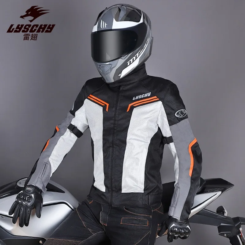 LYSCHY Heren Motorjas Zomer Mesh Ademende Kleding Moto Motobike Motocross Reflecterende Racing Jas