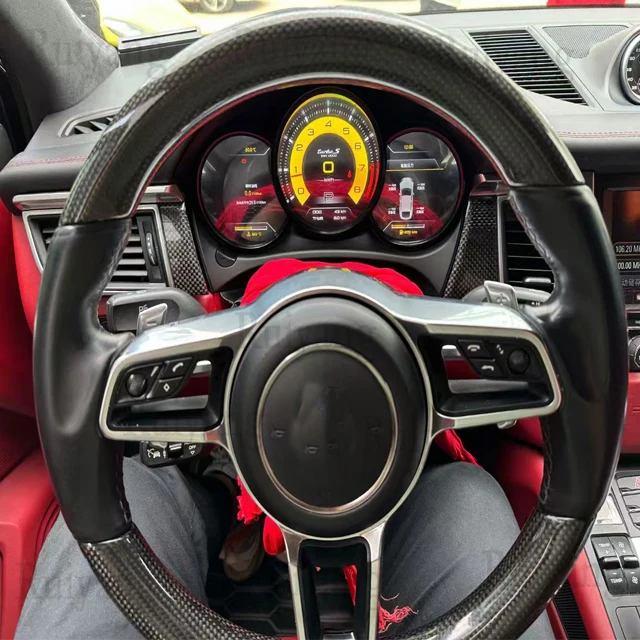 Adequado para porsche macan 2014-2023, painel de instrumentos de velocidade de cabine de pilotagem virtual de cluster digital lcd de 12.3 polegadas