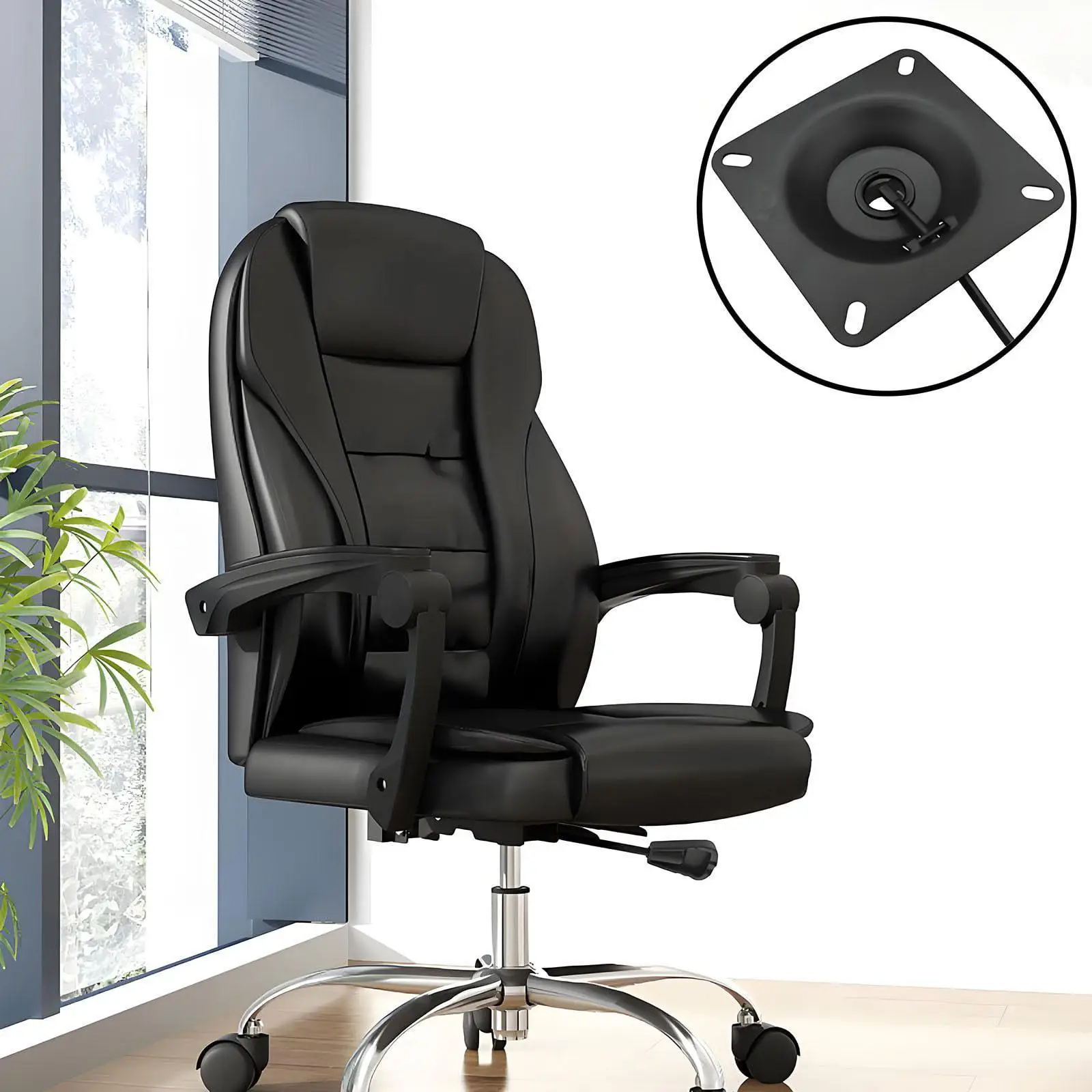 High Performance Office Chair Tilt Base Steel Swivel Mechanism Sturdy Universal Part for Gaming Chair Bar Stool Home