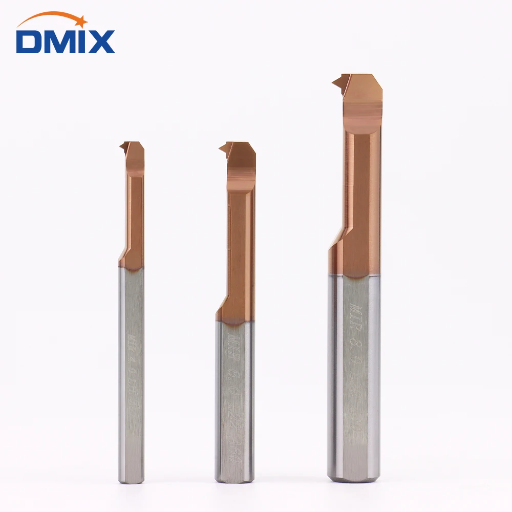 DMIX MIR Taglierina per alesatura per filettatura in metallo duro rivestito Mini tornio interno Utensile per tornitura Copia di piccoli fori in lega di acciaio al tungsteno