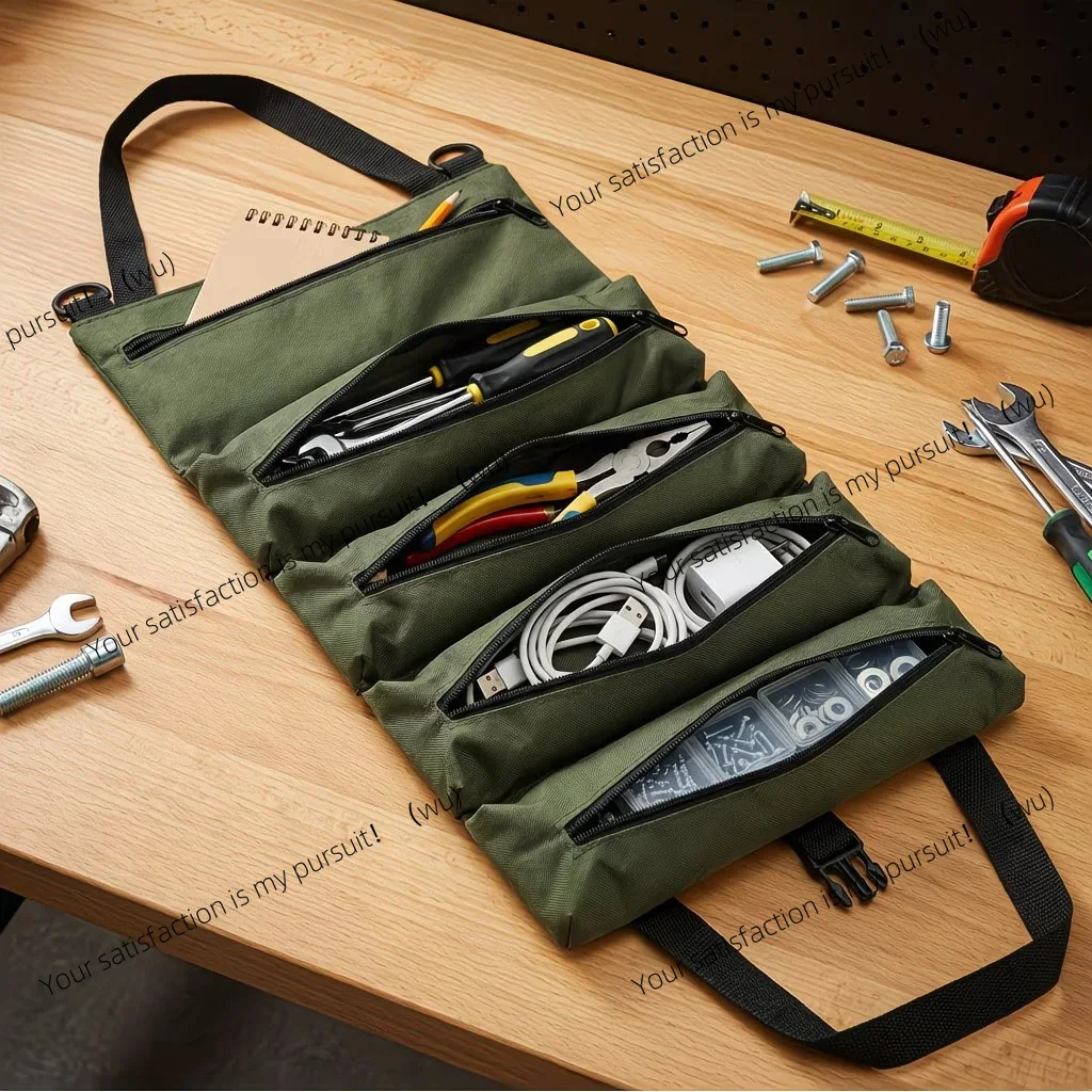 for Multi-Purpose Tool Bag  Professional Multi Pocket Hardware Tools Pouch Roll up Portable Small Tools Organizer Bag