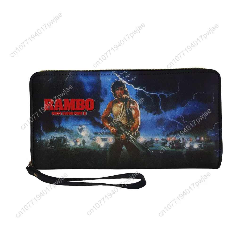 John Rambo First Blood Movie Custom Wallet Purse Sprunki Mens Womens Zipper Long Wallets Double Print  Portable Wallet Gift Bag