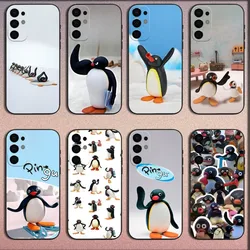 Happy P-Pingu Penguin Funny Phone Case For Samsung S25,S24,S21,S22,S23,S30,Ultra,S20,Plus,Fe,Lite,Note,10,9,5G Black Soft Cover
