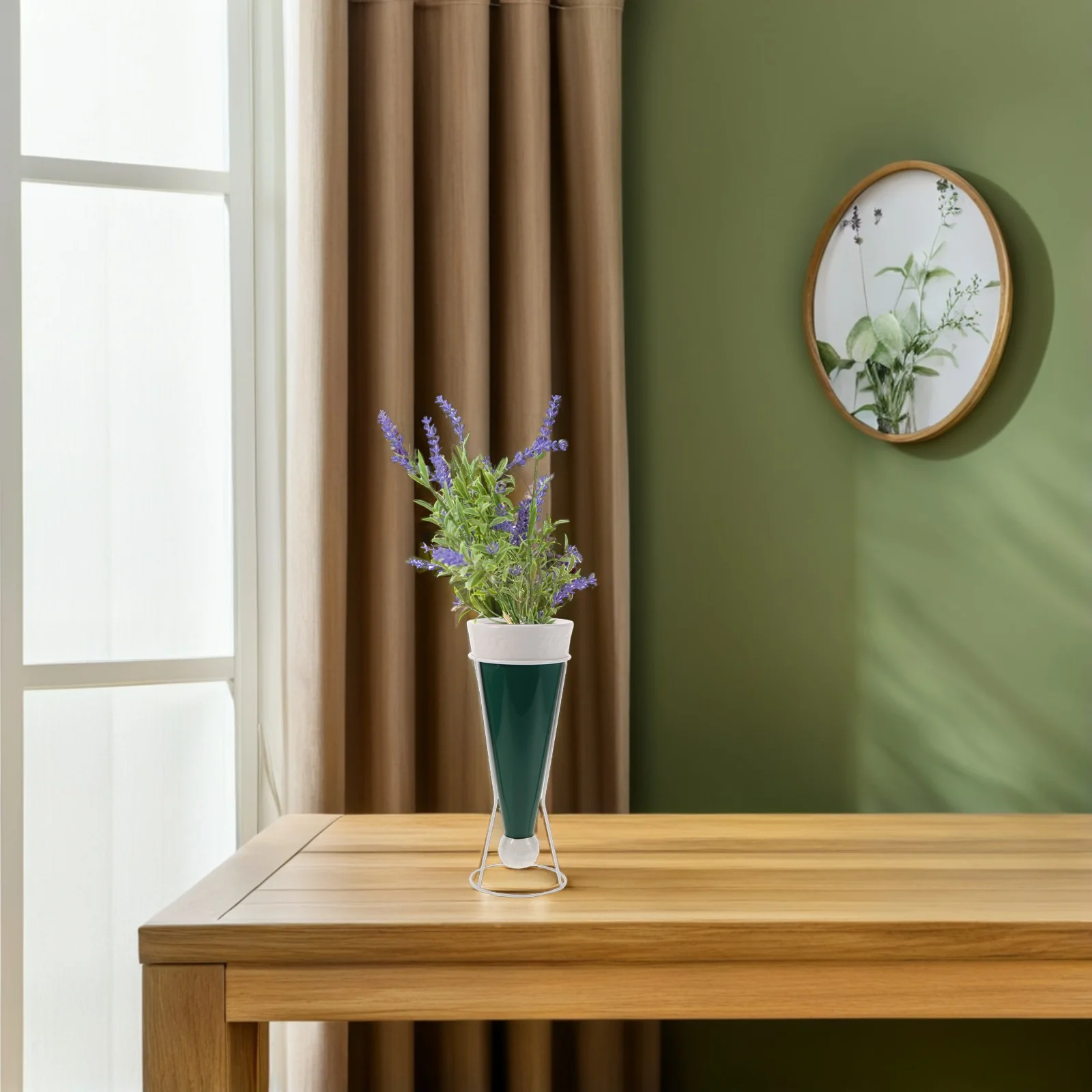 

Vintage Ceramic Christmas Vase Santa Hat Design Festive Flower Planter for Living Room Bedroom Home Decor Holiday Table