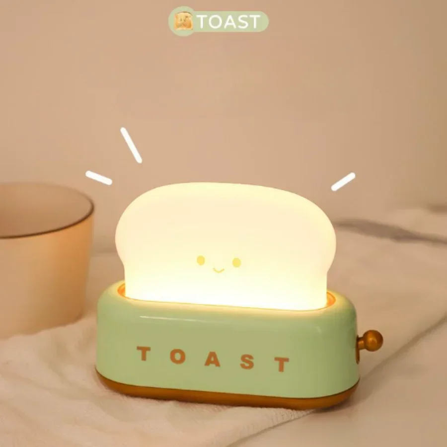 Bread Toast Light Toaster Nightlight Creative Rechargeable  Lamp Bedroom  Birthday Gift Vinland saga Luces para habitacion Pixel