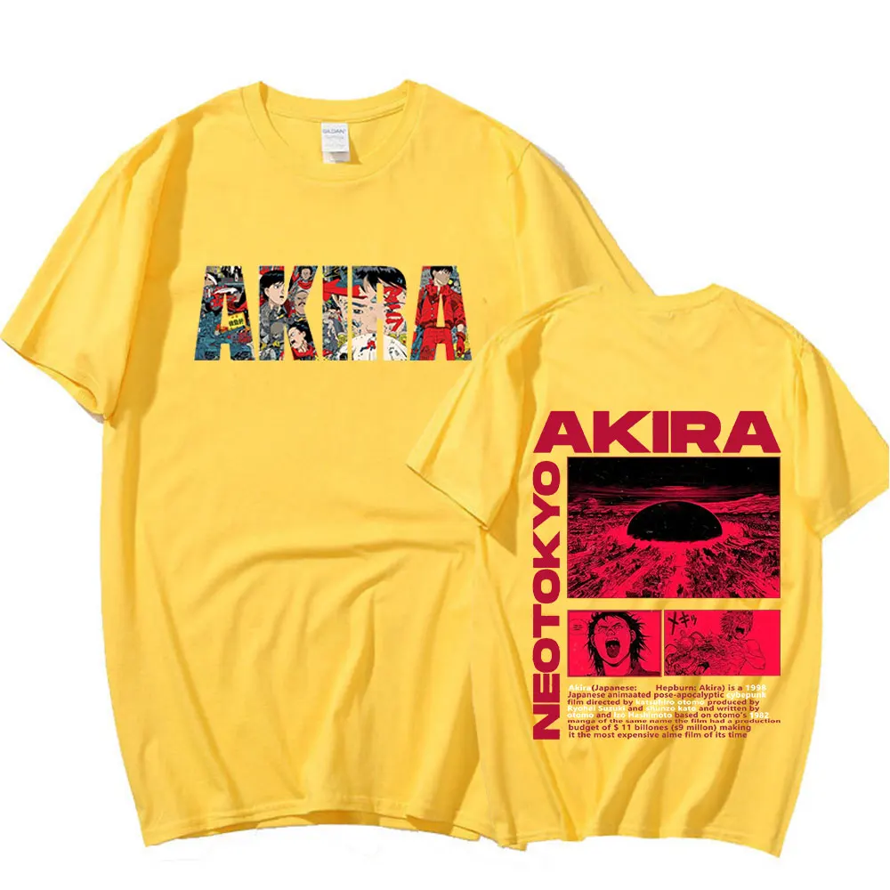 Camiseta de Anime japonés Neo Tokyo Akira para hombre, camisa de Manga corta de película de ciencia ficción Shotaro Kaneda, 100% algodón