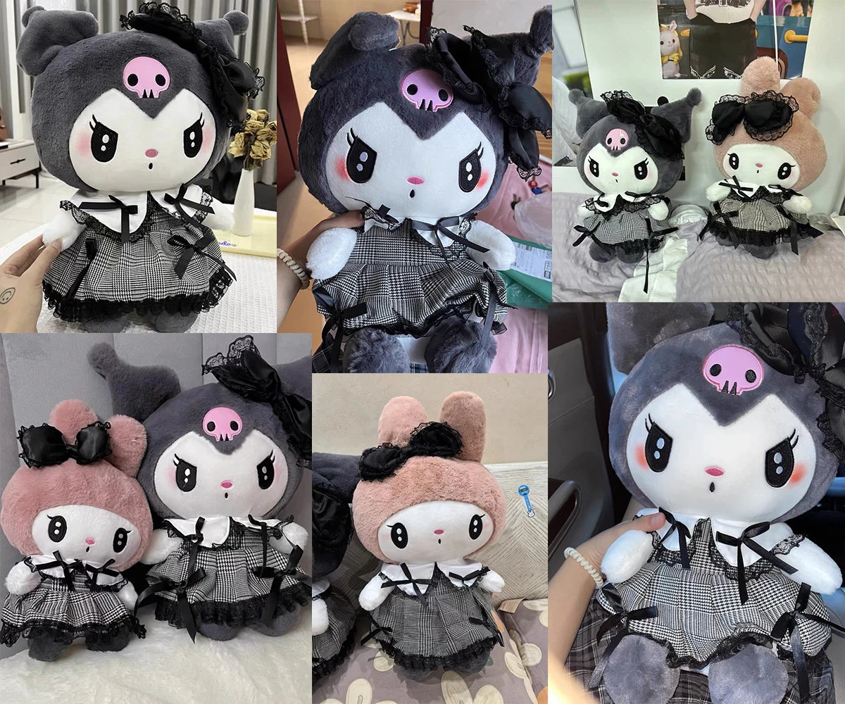 MINISO My Melody Anime Dolls Cartoon Kuromi Dress Stuffed Princess Plush Doll Pillow Sleeping Plush Toys Children Birthday Gifts