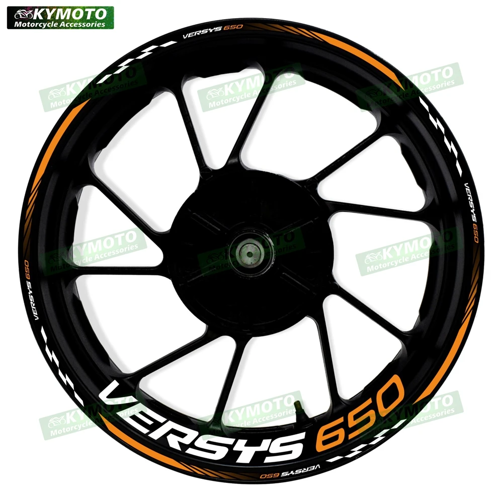 ل VERSYS 650 VERSYS 650 دراجة نارية الملحقات 17 بوصة العجلات الأمامية والخلفية الشارات محور عاكس هدية حافة شريط ملصقات
