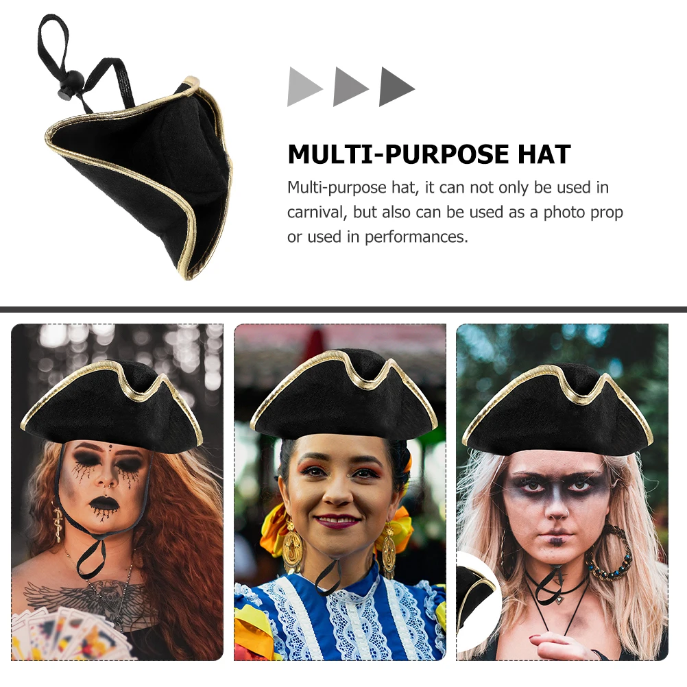

2pcs Pirate Headdress Halloween Costume Black Fabric Halloween Pirate Hat Hats for Party Cosplay Carnival Supply Photo Prop