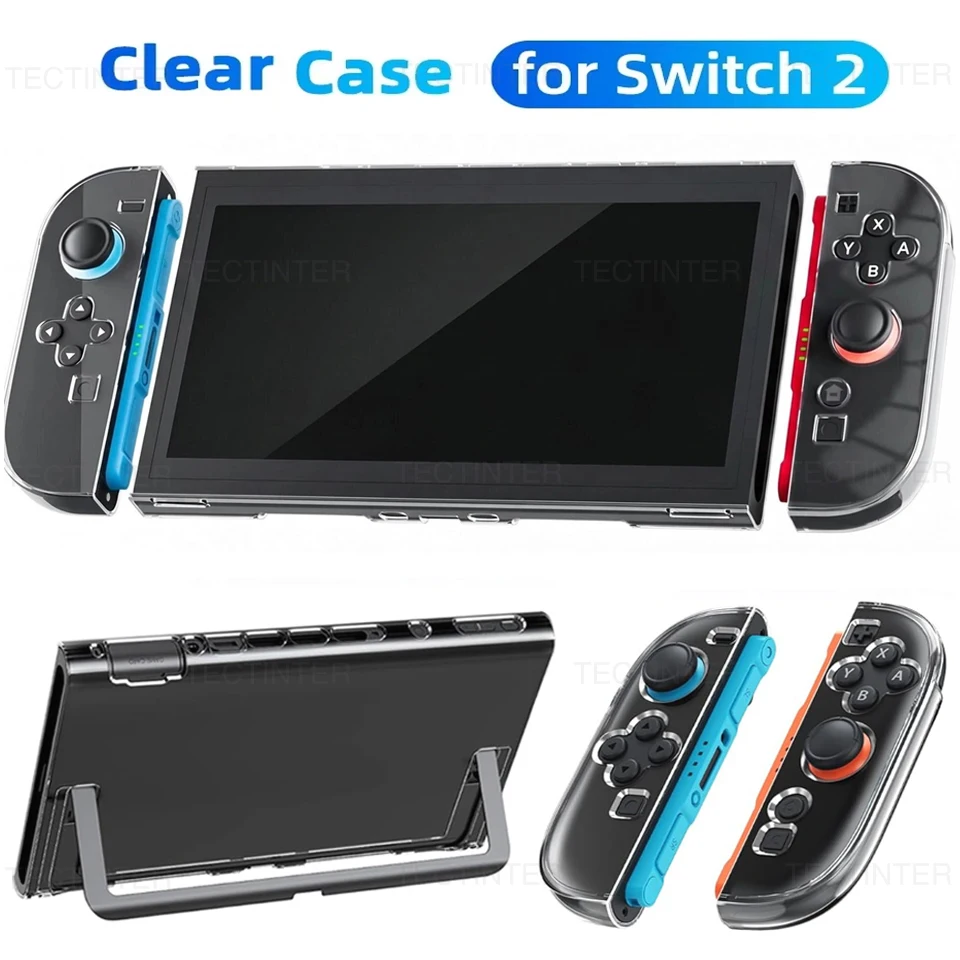 TPU+PC Transparent Hard Case For Nintendo Switch 2 Game Console Protective Shell Cover Full Protector for Switch 2 Accessories