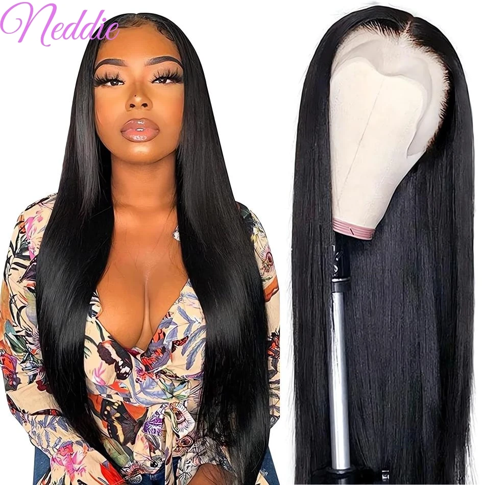 Natural Straight HD Lace frontal peruca para mulheres, pré-arrancadas, peruca afro transparente, peruca afro, escolha de final completo, cabelo humano de 100%, 13x6, 30 ", 40"