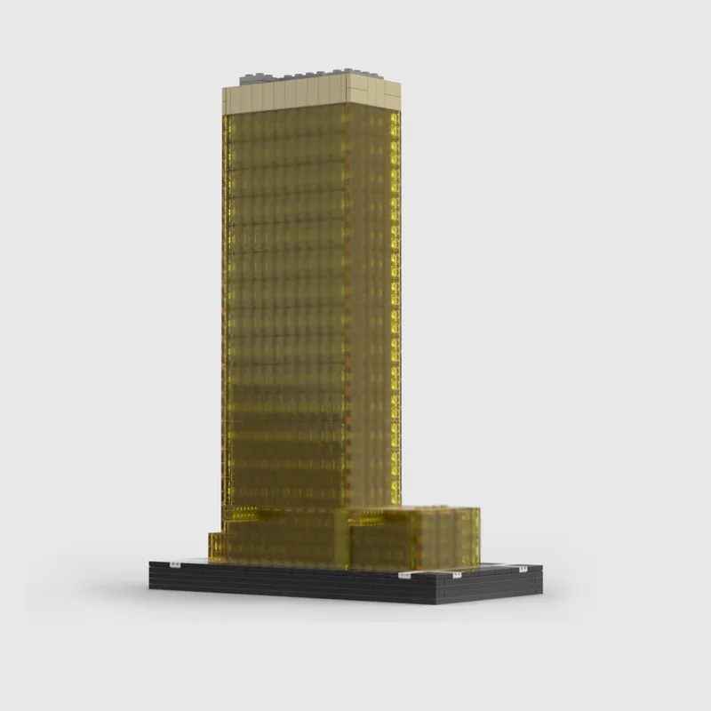 مدينة شارع عرض نموذج MOC قوالب بناء مركز التمويل في الشرق الأقصى وحدات التكنولوجيا الأطفال هدايا العيد تجميع اللعب البدلة