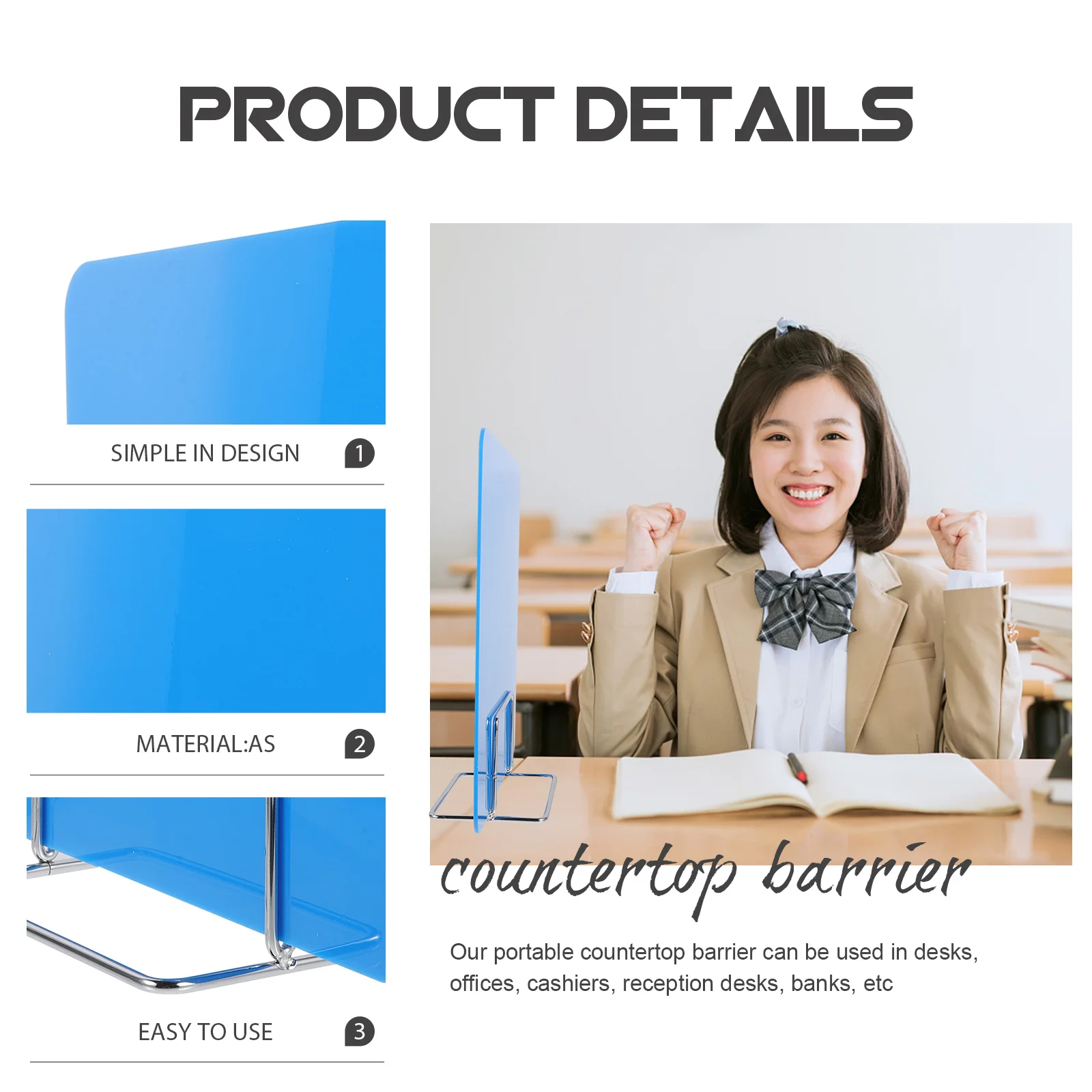 

Office Partitions Desk Panel Protection Table Dividers As Classroom Supplies Test Nurse Plastic