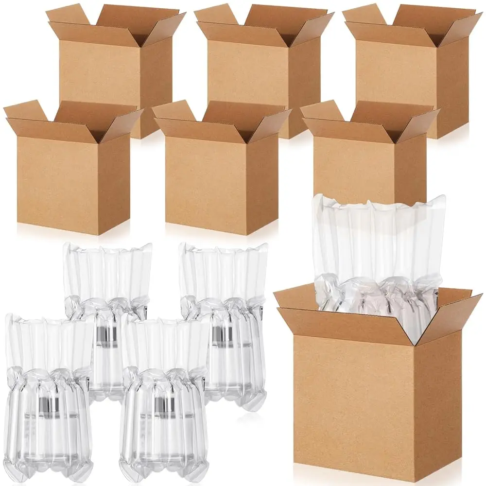 

25 Sets 6x4x6 Inches Mug Boxes for Gift, Small Shipping Cardboard Box with Bubble Pouch for 15oz Sublimation Coffee Mug Packa