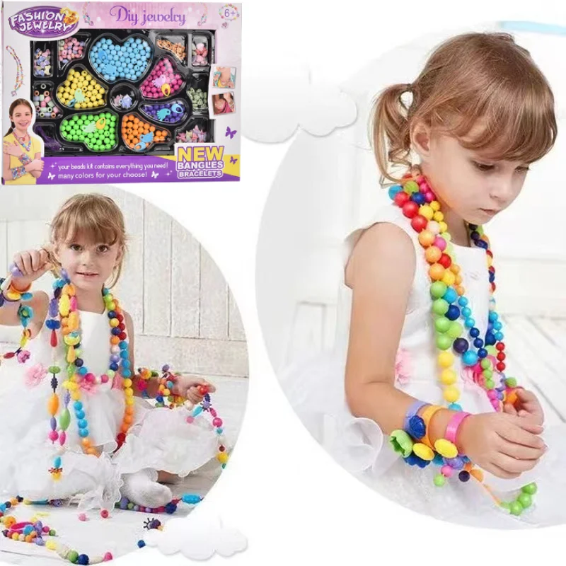 

Bead Toys Set For Girls Creative DIY Handmade Pop Beads Necklace Bracelet Jewelry Making Kit Art Crafts Toys For Children Gifts