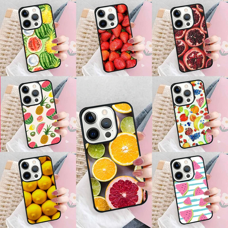 Fruits Watermelon Pineapple Summer Phone Case Cover For iPhone 16 15 14 plus XR XS 11 12 mini 13 pro max coque