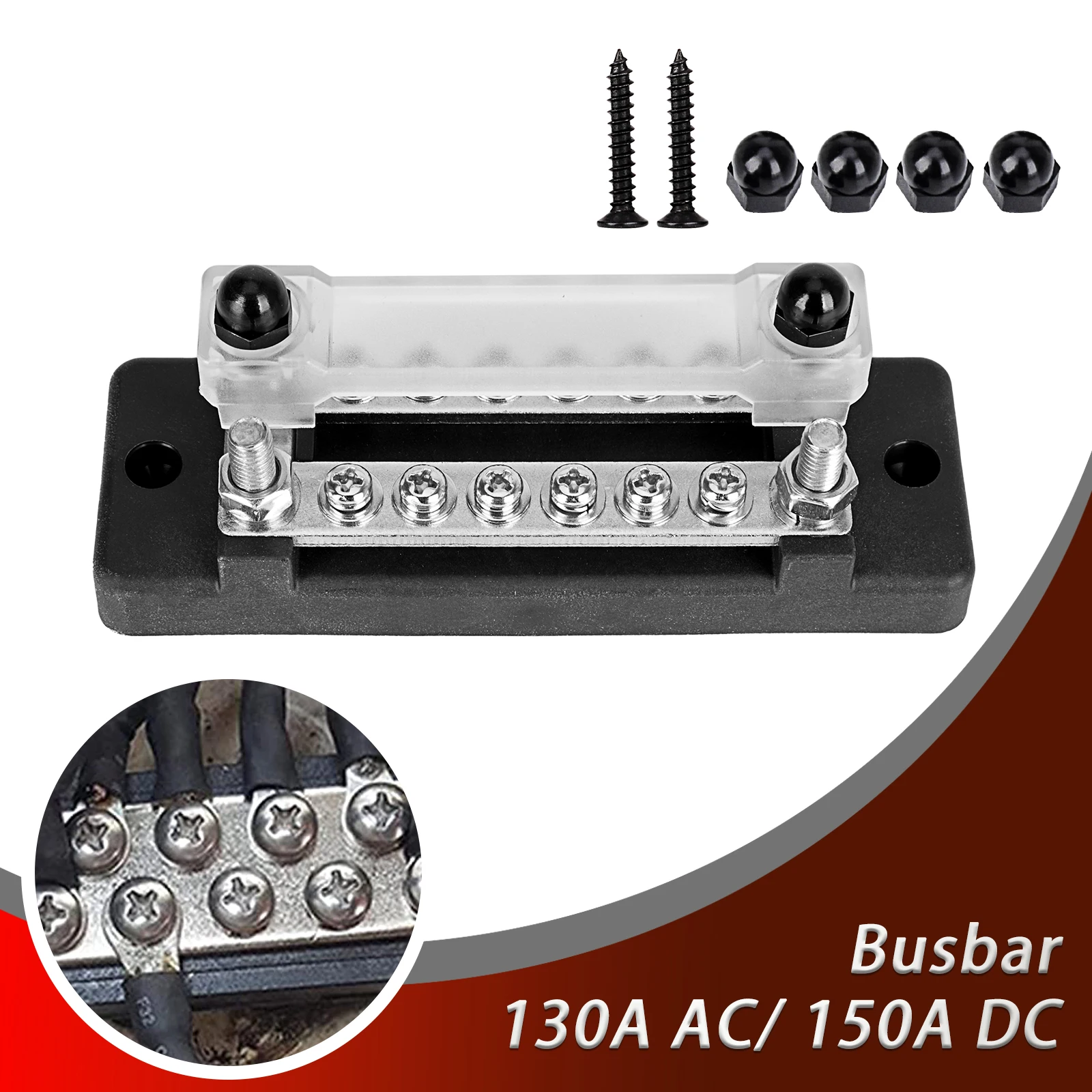 

New Automotive Battery Distributor Block 12 Way M4 Bus Bar Terminal Block Dual Row 150A 12V DC Bus Bar Boat Power Junction Box
