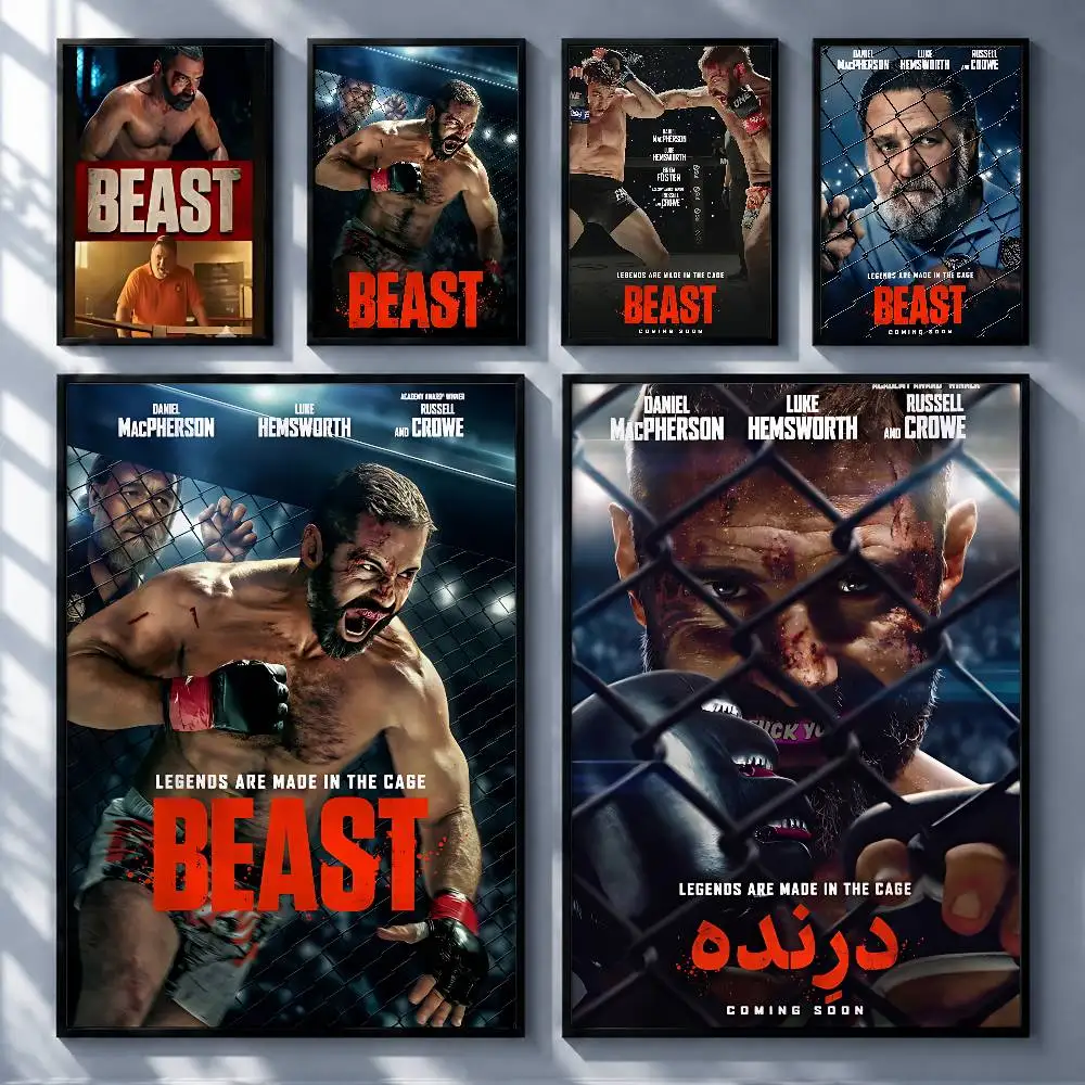 Bold Movie Beast Posters Premium Self-Adhesive No Residue Wall Sticker for Home Office Bar Decor