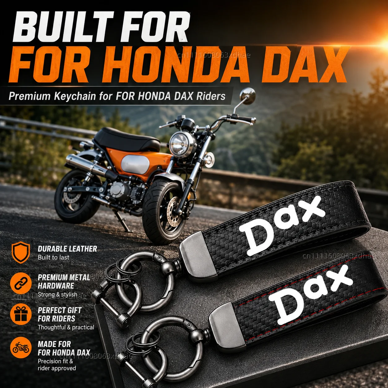 

High-Grade Leather Motorcycle Keychain Holder Keyring Accessories For HONDA DAX125 ST125 ST 125 2022-2026 DAX 125