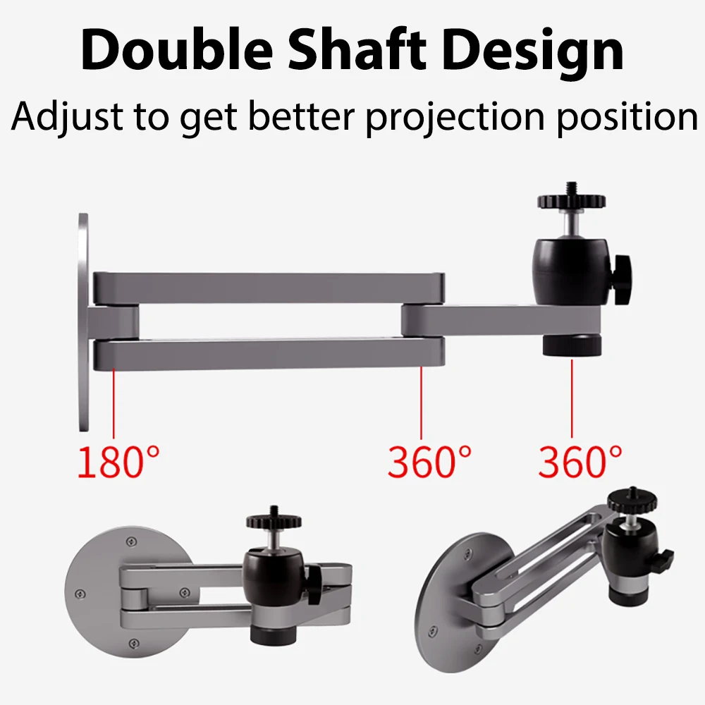 Folding Projector Bracket Wall Mount Adjustable Durable Aluminium Alloy Stand Compatible with Xiaomi XGIMI ThundeaL FastShipping