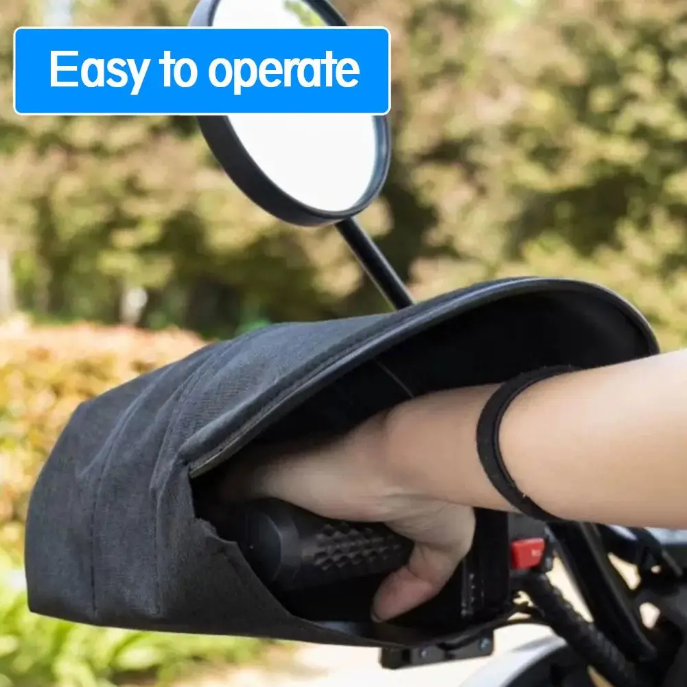 Universal Winter Motorcycle Gloves Handlebar Muffs Reflective Strip Warm Handle Bar Cover Gloves for Motorbikes Scooters Riding