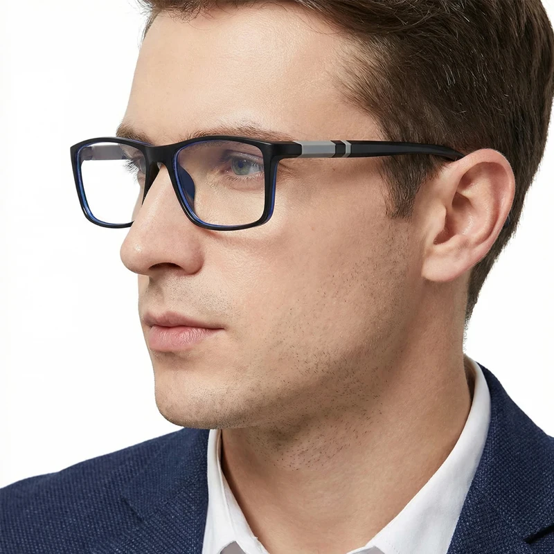 Klassische Quadratische Photochrome Lesebrille Männer Frauen Ultra Licht Presbyopie Brille Mode Anti-blaues Licht Gläser – Detail 1