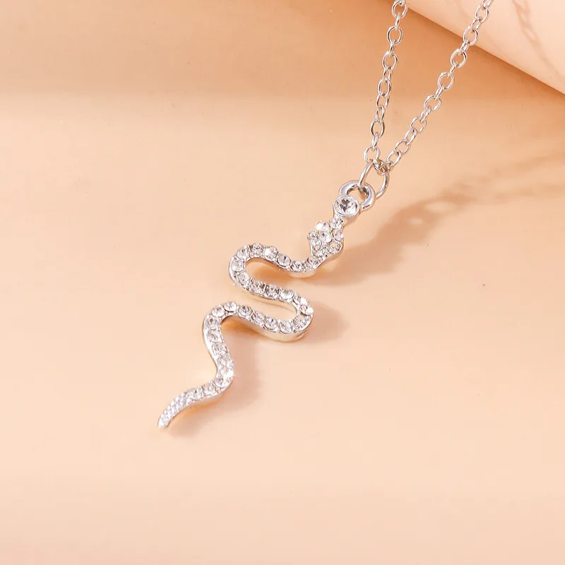 Aihua Elegent Punk Kristall Schlange Halskette Strass Tier Halskette Trendy Weiblich Männlich Geburtstag Party Designer Schmuck Geschenke – Detail 12