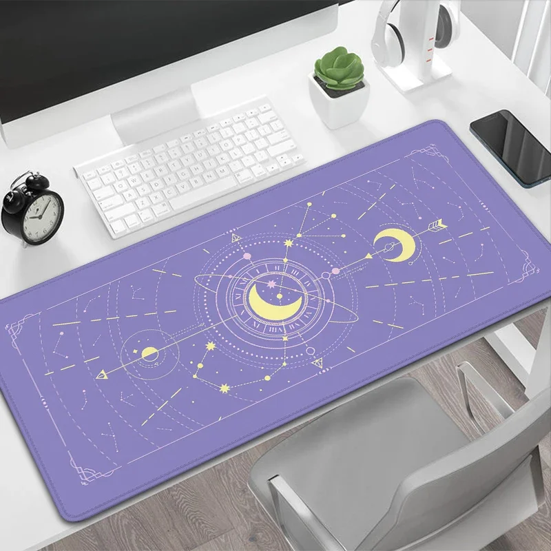 Pink Desk Mat Tarot Card Mousepad Gaming Keyboard Pads Mystery Constellations Mouse Accessories Cute Laptop Computer Mouse Pad